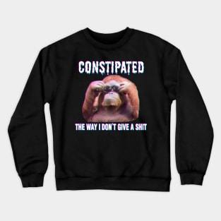 CONSTIPATED Orangutan with Sunglasses Crewneck Sweatshirt